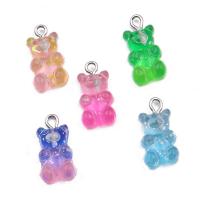 Animal Resin Pendant, Bear, gradient color & DIY Approx 