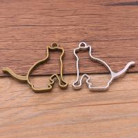 Zinc Alloy Animal Pendants, Cat, plated, vintage & DIY & hollow Approx 