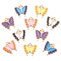 Zinc Alloy Enamel Pendants, Butterfly, KC gold color plated, DIY Approx 