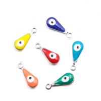 Fashion Evil Eye Pendant, 304 Stainless Steel, Teardrop, DIY & enamel Approx 