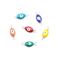 Conector de joyería de mal de ojo, acero inoxidable 304, Ojo de Caballo, Bricolaje & esmalte & 1/1 aro, más colores para la opción, 5x15mm, aproximado 100PCs/Bolsa, Vendido por Bolsa