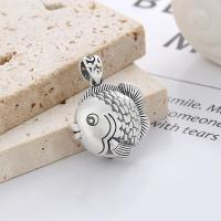 Pendentifs animaux en argent, 990 en argent sterling, poisson, Finition antique, DIY Vendu par PC