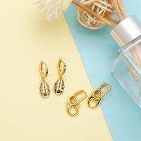 Cubic Zirconia Micro Pave Brass Earring, plated, fashion jewelry & micro pave cubic zirconia 