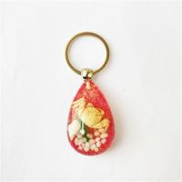 Resin Key Chain, with 304 Stainless Steel, epoxy gel 45u00d731u00d715mm, Approx 