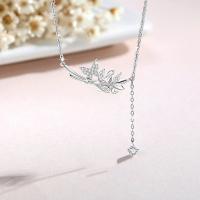 Zircon cubique Micro Pave collier en argent sterling, Argent sterling 925, avec 1.97inch chaînes de rallonge, bijoux de mode & pavé de micro zircon & pour femme Environ 15.74 pouce, Vendu par PC