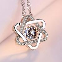 Zircon Micro Pave pendentif en argent sterling, Argent sterling 925, Hexagram, Plaqué de couleur d'or rose, DIY & pavé de micro zircon Vendu par PC