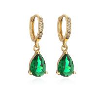 Cubic Zirconia Micro Pave Brass Earring, plated, micro pave cubic zirconia & for woman 