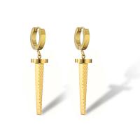 Boucles d'oreilles en acier titane, Placage, styles différents pour le choix & pour femme, doré, Vendu par paire