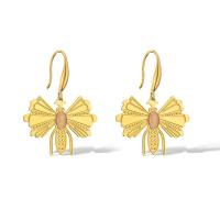 Boucles d'oreilles en acier titane, avec pierre gemme, abeille, Placage, pour femme, Or, Vendu par paire