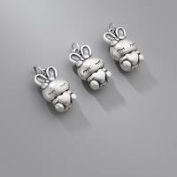 Pendentifs animaux en argent, argent sterling 925, lapin, Placage, DIY, argent Vendu par PC