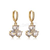 Cubic Zirconia Micro Pave Brass Earring, plated, micro pave cubic zirconia & for woman 