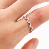 Zinc Alloy Finger Ring, fashion jewelry & micro pave cubic zirconia & for woman 