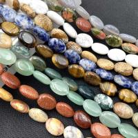 Single Gemstone Beads, Natural Stone, Flat Oval, DIY  