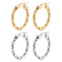 Stainless Steel Hoop Earring, 304 Stainless Steel, Donut, Galvanic plating, fashion jewelry & for woman 