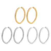 Boucle d'oreille en acier inoxydable Hoop, Acier inoxydable 304, beignet, Placage galvanique, bijoux de mode & pour femme, plus de couleurs à choisir Vendu par paire