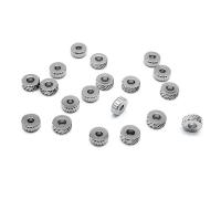 304 Stainless Steel Spacer Bead, Flat Round, DIY original color, Approx 