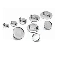 Acier inoxydable 304 accessoires de broche, Plat rond, DIY & normes différentes pour le choix, couleur originale, Environ Vendu par sac