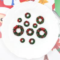 Mobile Phone DIY Decoration, Resin, Christmas Wreath, epoxy gel, Christmas Design green, Approx 