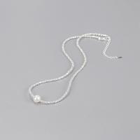 Collar de perlas de plata esterlina, Plata de ley 925, con Perlas cultivadas de agua dulce, con 5cm extender cadena, Joyería & para mujer, longitud:aproximado 40 cm, Vendido por UD