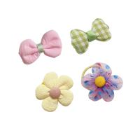 Pinza del Pelo para Niños, paño, con Perlas plásticas, 10 piezas & Chica & diseño bowknot, más colores para la opción, 40-65mm, Vendido por Set