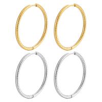 Stainless Steel Hoop Earring, 304 Stainless Steel, Donut, Vacuum Ion Plating, fashion jewelry & for woman 