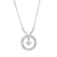 Zircon cubique Micro Pave collier en argent sterling, Argent sterling 925, avec 1.18inch chaînes de rallonge, bijoux de mode & pavé de micro zircon & pour femme Environ 16.53 pouce, Vendu par PC