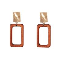 Wood Earring, цинковый сплав, с деревянный, ювелирные изделия моды & Женский продается Пара