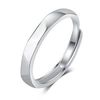 Anillo de Plata Ley, Plata de ley 925, chapado en platina real, Joyería & ajustable & para mujer, 3mm, Vendido por UD