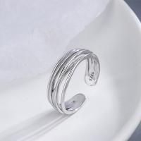 Bague en argent , argent sterling 925, Plaqué de platine, réglable & pour femme & creux, Vendu par PC