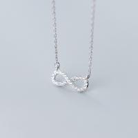 argent sterling 925 collier, Infini, pour femme & avec strass & creux Environ 16.1-17.5 pouce, Vendu par PC