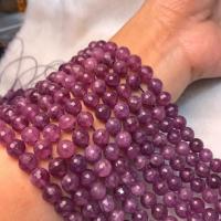 Single Gemstone Beads, Purple Lithium Stone, polished, DIY Approx 38-40 cm 