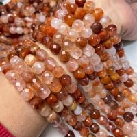 Single Gemstone Beads, Red Marble Glue Stone, polished, DIY Approx 38-40 cm 