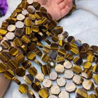 Tiger Eye Beads, Hexagon, polished, DIY, yellow, 15mm Approx 38-40 cm 