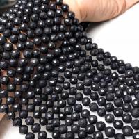 Single Gemstone Beads, Shungite, polished, DIY black Approx 38-40 cm 