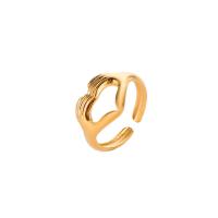 Edelstahl Fingerring, 304 Edelstahl, plattiert, Modeschmuck & unisex, goldfarben, verkauft von PC