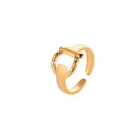 Edelstahl Fingerring, 304 Edelstahl, plattiert, Modeschmuck & unisex, goldfarben, verkauft von PC