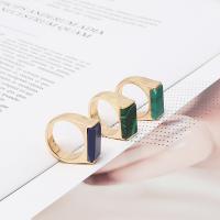 Zinc Alloy Finger Ring, with Natural Stone, plated, fashion jewelry & for woman 