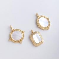 Pendentifs de coquille en laiton, avec Huître perlière, Plaqué d'or, DIY & styles différents pour le choix, Or, Vendu par PC