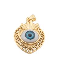 Enamel Brass Pendants, gold color plated, fashion jewelry & DIY & evil eye pattern Approx 2mm 