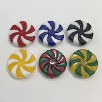 Cuentas de acrílico con dos tonos, Redondo aplanado, moldeo por inyección, Bricolaje, más colores para la opción, 24mm, aproximado 100PCs/Bolsa, Vendido por Bolsa