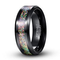 Hombres de acero de tungsteno anillo en granel, Joyería & unisexo & diverso tamaño para la opción, Negro, 8.03x2.4mm, Vendido por UD