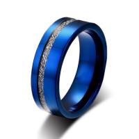 Hombres de acero de tungsteno anillo en granel, Joyería & unisexo & diverso tamaño para la opción, azul, 8.03x2.4mm, Vendido por UD