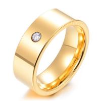 Hombres de acero de tungsteno anillo en granel, con acero inoxidable 304, diverso tamaño para la opción & diferentes estilos para la opción & micro arcilla de zirconia cúbica & para hombre, más colores para la opción, 8.03x2.4mm, Vendido por UD