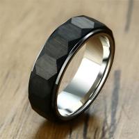 Hombres de acero de tungsteno anillo en granel, Joyería & unisexo & diverso tamaño para la opción, Negro, 7x2.7mm, Vendido por UD