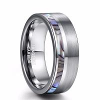 Hombres de acero de tungsteno anillo en granel, con Nácar, Joyería & unisexo & diverso tamaño para la opción, color original, 8.03x2.4mm, Vendido por UD