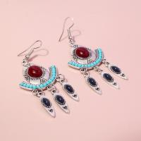 Resin Zinc Alloy Earring, with Resin, fashion jewelry & for woman 