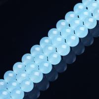 Single Gemstone Beads, Natural Stone, Round, DIY blue Approx 38-39 cm 