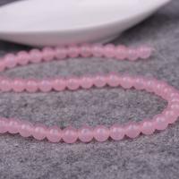 Single Gemstone Beads, Pink Calcedony, Round, DIY pink Approx 38-39 cm 