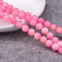 Single Gemstone Beads, Natural Stone, Round, DIY pink Approx 38-39 cm 