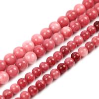 Single Gemstone Beads, Natural Stone, Round, DIY pink Approx 38-39 cm 